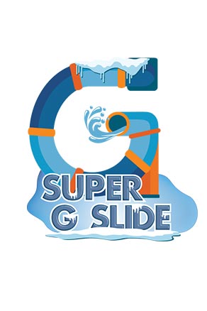 Super-G Slide Logo at Avalanche Bay water park